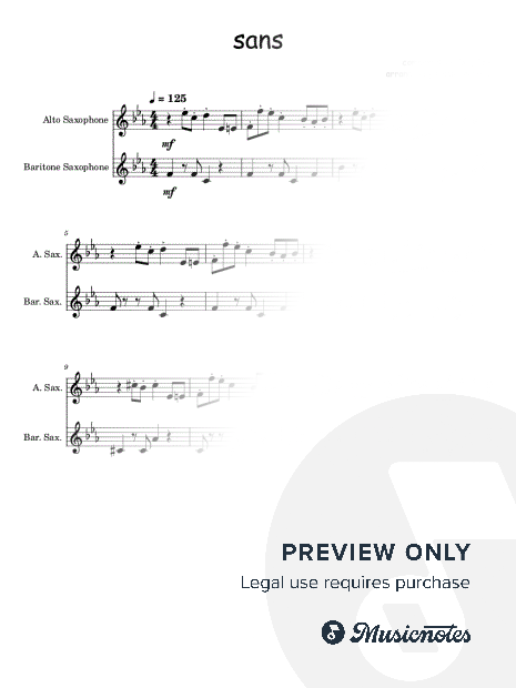 sans (from "Undertale") - Saxophone Duet Arrangement Sheet Music — Alto Saxophone Duet
