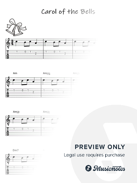 Carol of the Bells I Sheet Music with Tabs Chords Lyrics I Super Easy for Beginners