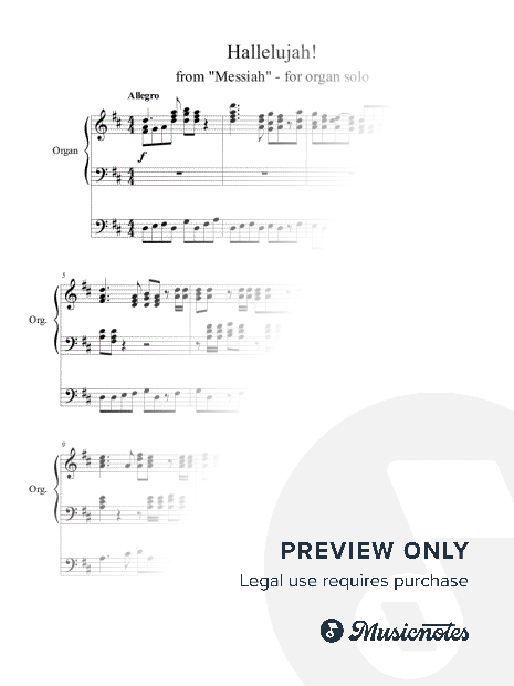 Hallelujah Chorus for organ solo