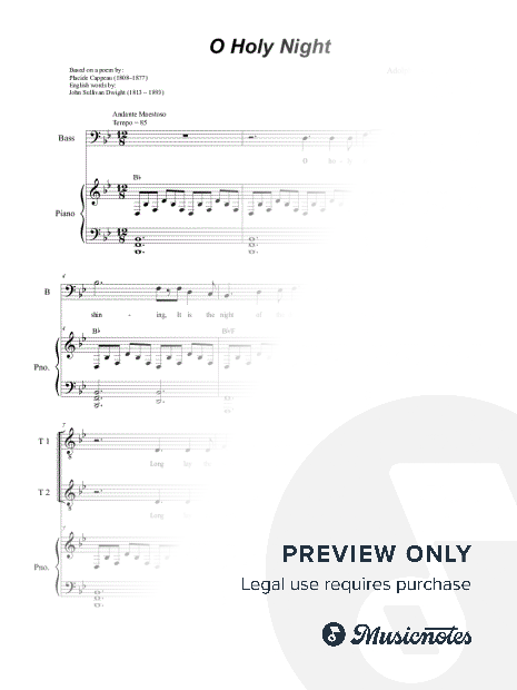 O Holy Night (for TTB - Medium/Low Key)