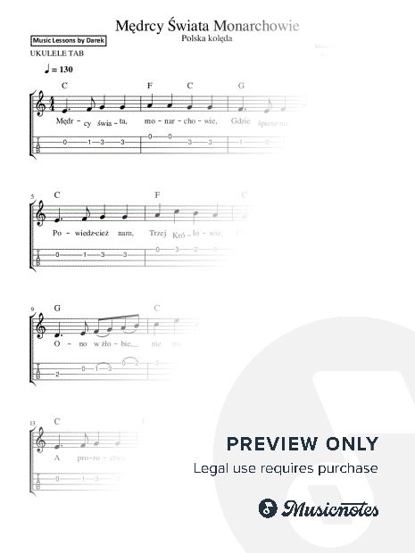Medrcy Swiata (Polish Christmas Carols) [Ukulele Tab]
