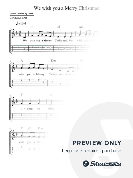 We Wish You a Merry Christmas (English Christmas Carols) [Ukulele Tab]