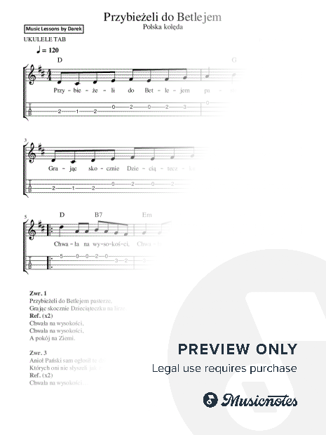 Przybiezeli Do Betlejem (Polish Christmas Carols) [Ukulele Tab]