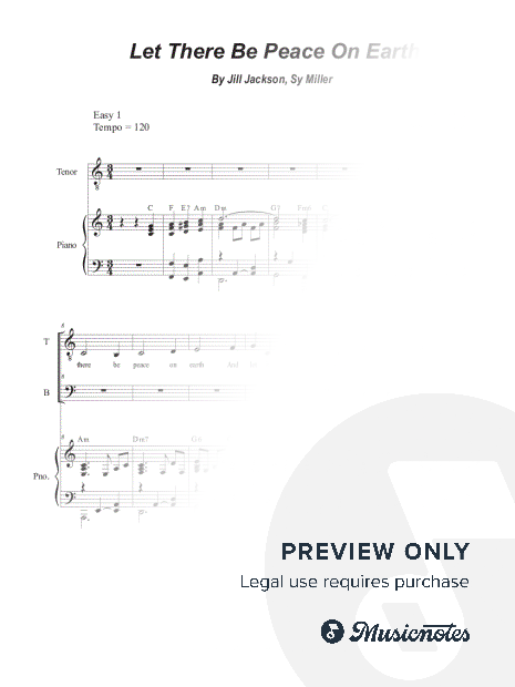 Let There Be Peace on Earth (2-part choir - (TB)