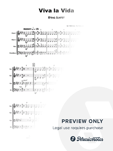 Viva la Vida - Coldplay - String Quartet
