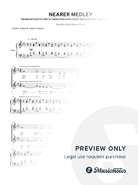 Nearer, My God, to Thee / I Need Thee Every Hour medley (Vocal Duet)