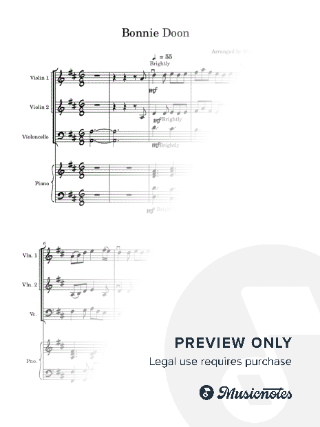 Bonnie Doon for Strings and Piano
