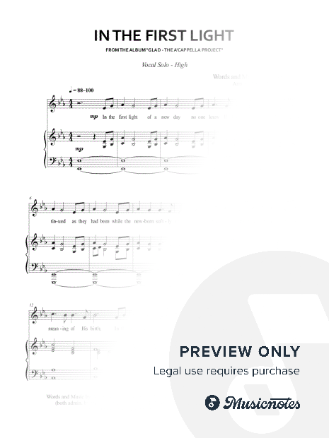 In the First Light (Vocal Solo - High)