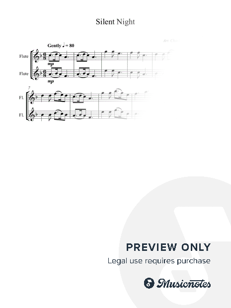 Silent Night- EASY Flute Duet (in the key of F major)