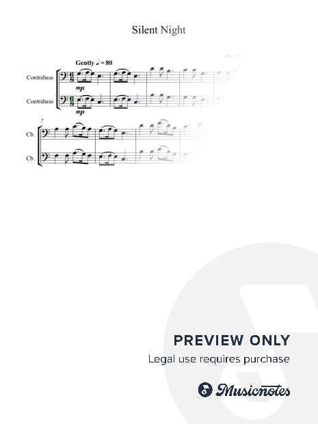 Silent Night- EASY Contrabass Duet (in the key of C major)