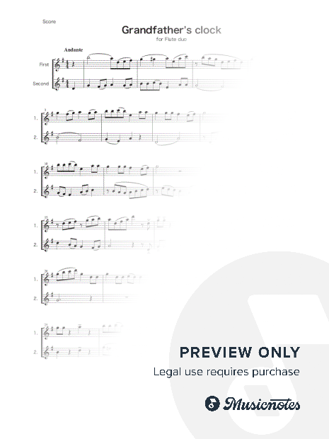 Grandfather's clock for 2 Flutes