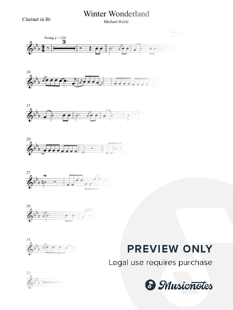 Winter Wonderland - Michael Bublé - Advanced Clarinet (Original key)