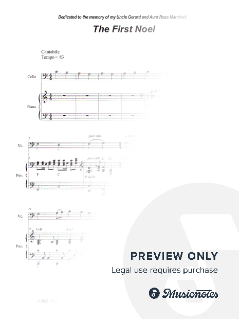 The First Noel (Cello solo and Piano)