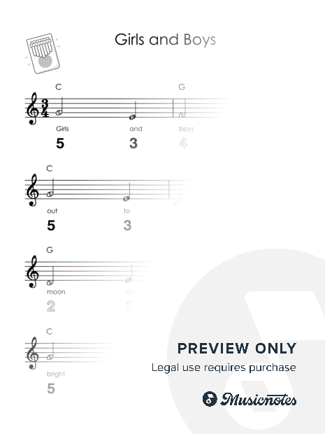 Girls and Boys I Easy Kalimba Sheet Music I TAB I Chords I How to Play for Absolute Beginners + GUIDE