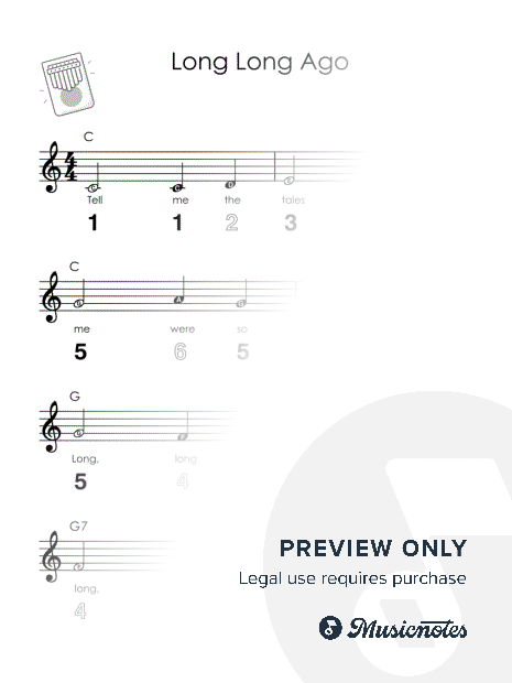 Long Long AgoI Easy Kalimba Sheet Music I TAB I Chords I How to Play for Absolute Beginners + GUIDE