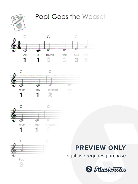Pop! Goes the Weasel I Easy Kalimba Sheet Music I TAB I Chords I How to Play for Absolute Beginners + GUIDE
