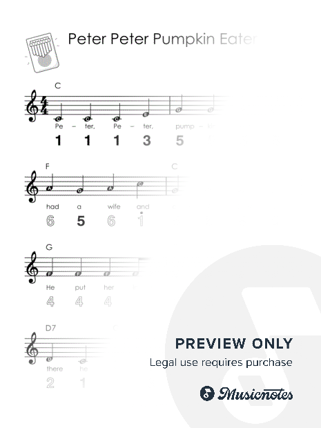 Peter Peter Pumpkin Eater I Easy Kalimba Sheet Music I TAB I Chords I How to Play for Absolute Beginners + GUIDE