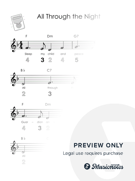 All Trough the Night I Easy Kalimba Sheet Music I TAB I Chords I How to Play for Absolute Beginners + GUIDE