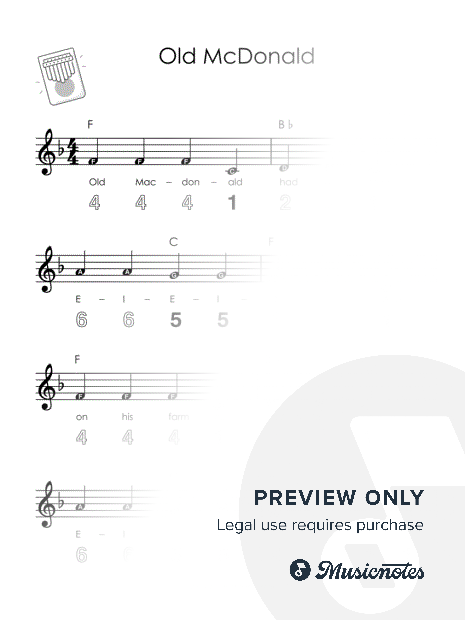 Old McDonald I Easy Kalimba Sheet Music I TAB I Chords I How to Play for Absolute Beginners + GUIDE