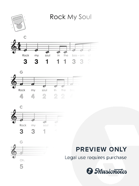 Rock My Soul I Easy Kalimba Sheet Music I TAB I Chords I How to Play for Absolute Beginners + GUIDE