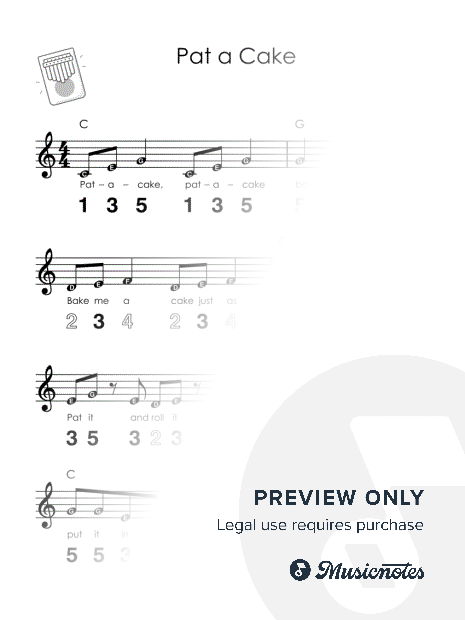 Pate a Cake I Easy Kalimba Sheet Music I TAB I Chords I How to Play for Absolute Beginners + GUIDE