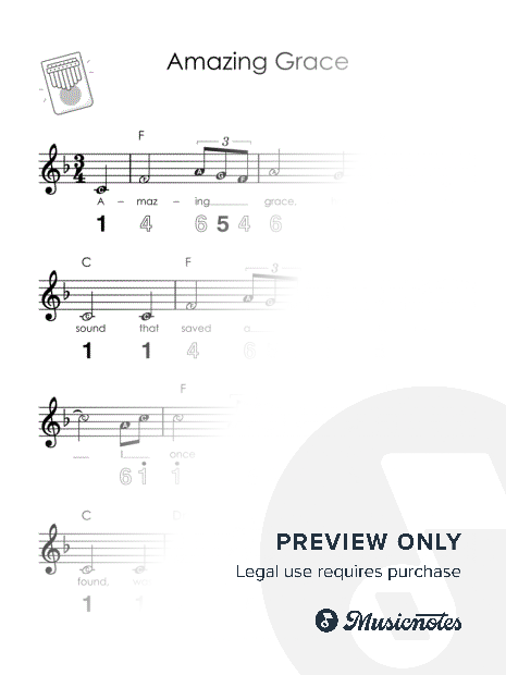 Amazing Grace I Easy Kalimba Sheet Music I TAB I Chords I How to Play for Absolute Beginners + GUIDE