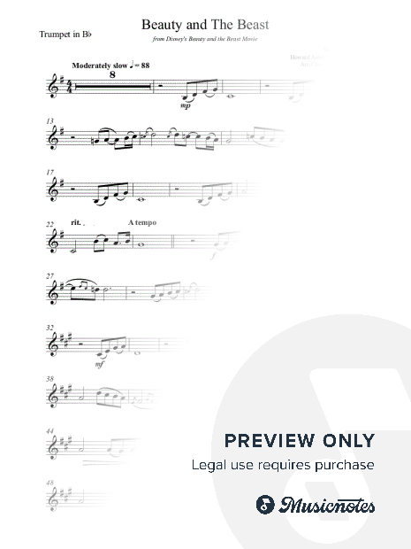 Beauty and the Beast - Disney - (Advanced Trumpet) - Original Key