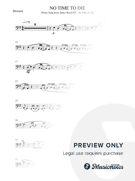 NO TIME TO DIE (Theme Song From James Bond - No Time to Die) - Billie Eilish - (Advanced Bassoon)