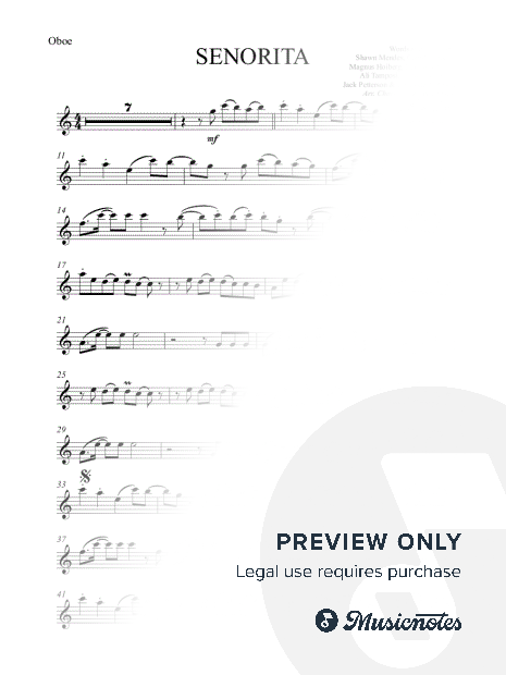 Señorita - Shawn Mendes & Camila Cabello (Advanced Oboe) - Original Key