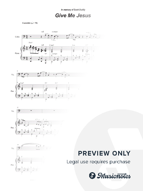 Give Me Jesus (Cello solo and Piano)