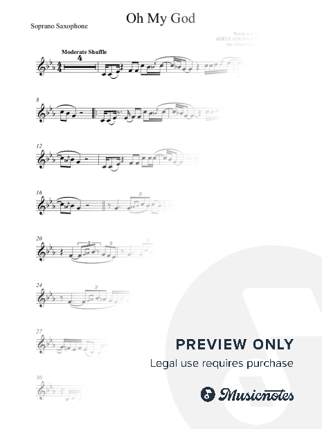 Oh My God - Adele (Advanced) Soprano Saxophone - Original Key