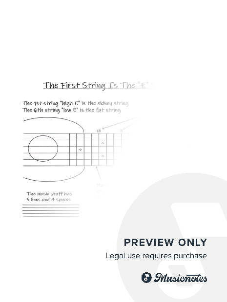 Maestro Guitar Method - Chapter One - Notes On The First String  (15 pages)