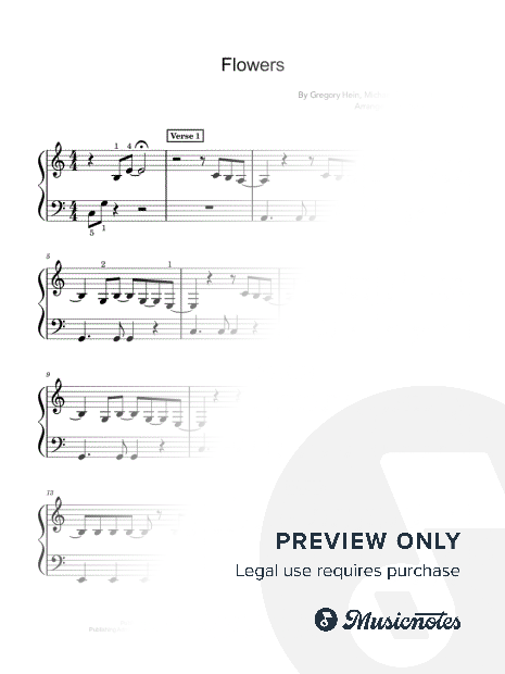 Flowers by Miley Cyrus for Easy Piano