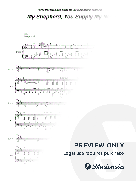 My Shepherd, You Supply My Need (for Flute or Violin solo and Piano)