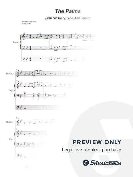 The Palms (with "All Glory, Laud, and Honor") (Flute or Violin solo and Organ)