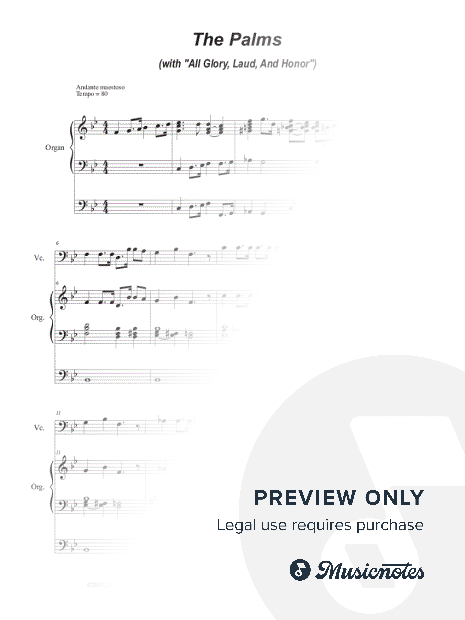 The Palms (with "All Glory, Laud, and Honor") (Cello solo and Organ)