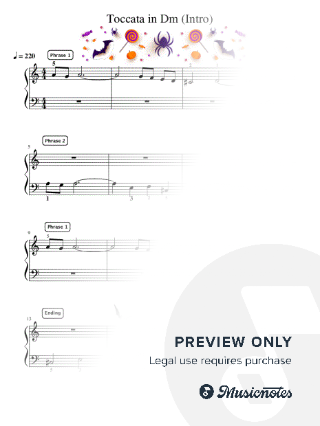 Toccata and Fugue in D Minor, BWV 565 [excerpt] - Intermediate