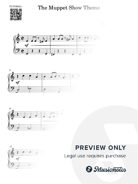 The Muppet Show Theme I Easy Piano Tutorial Sheet Music for Beginners I PDF I SLOW