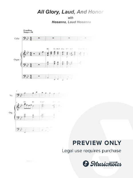 All Glory, Laud, And Honor (with "Hosanna, Loud Hosanna") (Cello solo and Organ)