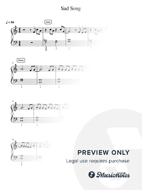 Sad Song - Intermediate