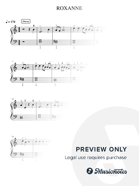 ROXANNE - Intermediate Sheet Music — Piano Solo