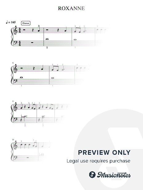 ROXANNE - Essentials Sheet Music — Easy Piano