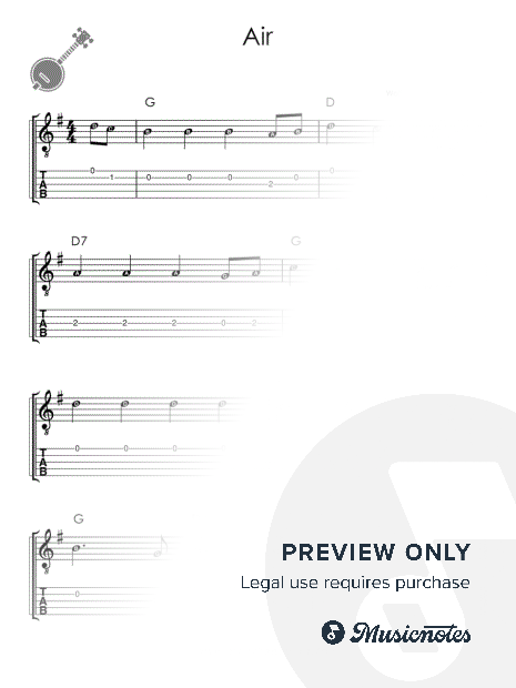Air by Mozart  I Easy Banjo Sheet Music for Beginners