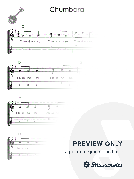 Chumbara I Easy Banjo Sheet Music for Beginners