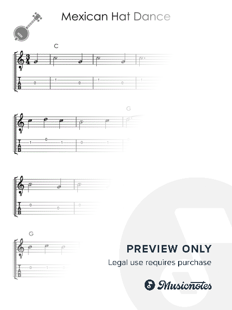 Mexican Hat Dance I Easy Banjo Sheet Music for Beginners
