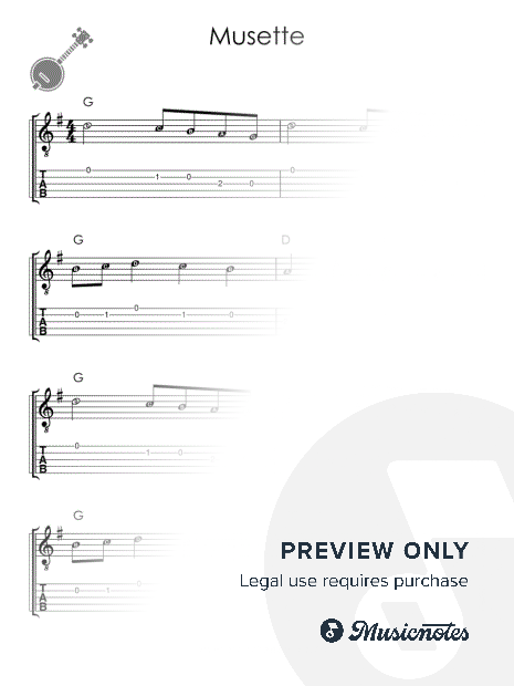 Musette I Bach I Easy Banjo Sheet Music for Beginners