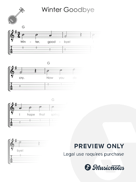 Winter Goodbye I Easy Banjo Sheet Music for Beginners