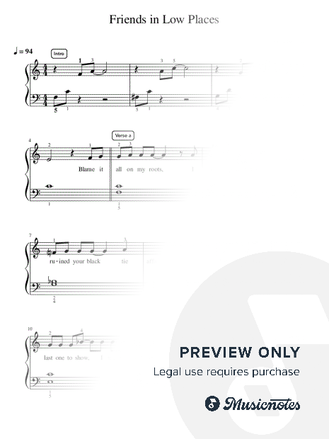 Friends in Low Places - Intermediate