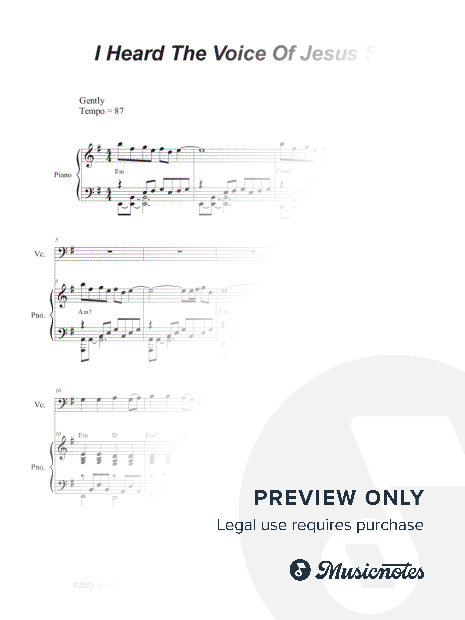 I Heard The Voice Of Jesus Say (Cello solo and Piano)