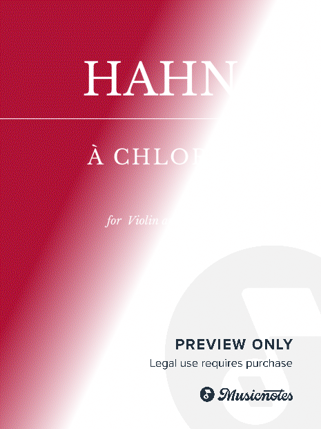 Hahn: À Chloris - (for Violin and Piano)